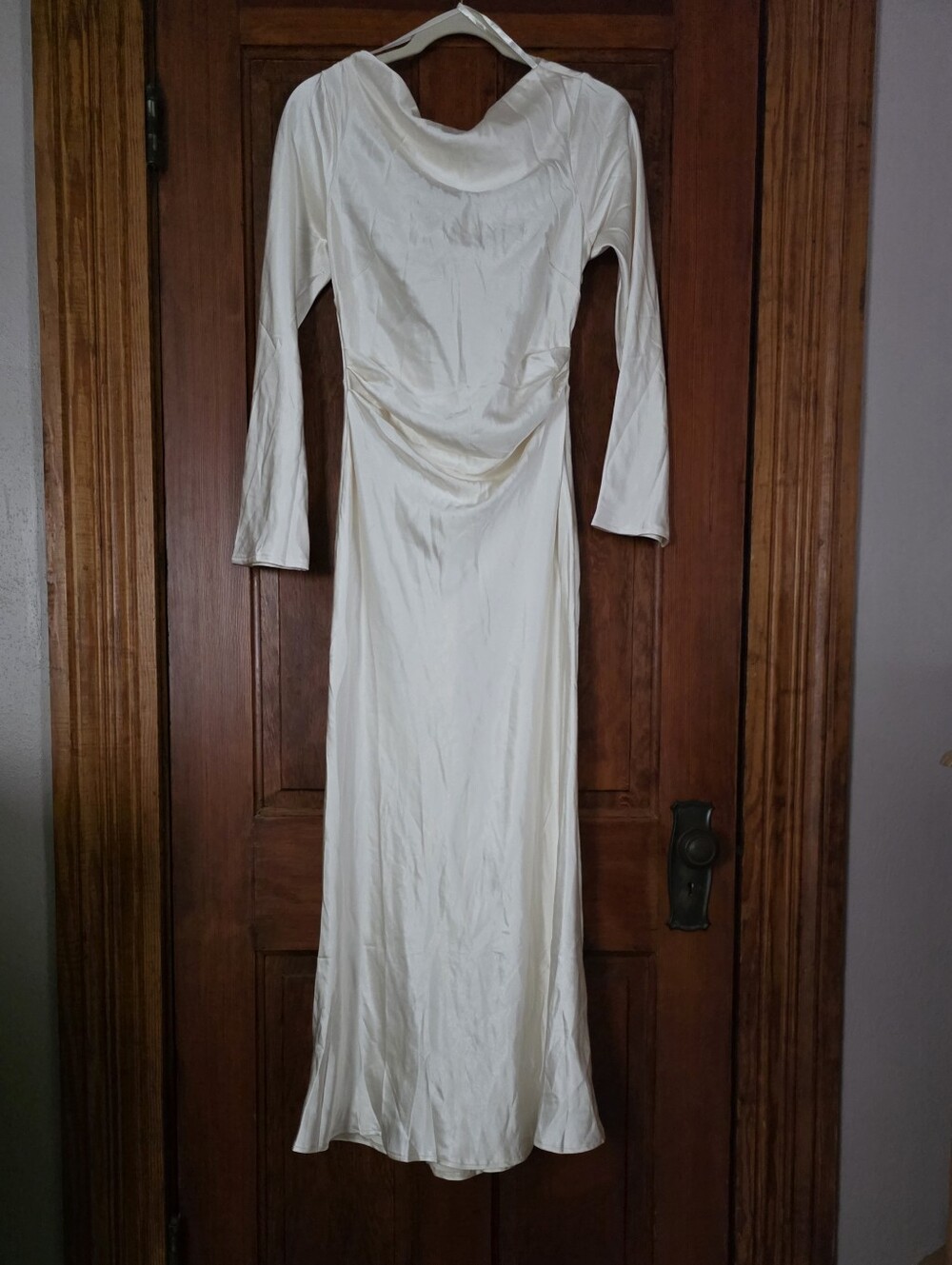 Here Comes The Sun Elegant Cream/White Satin Dress